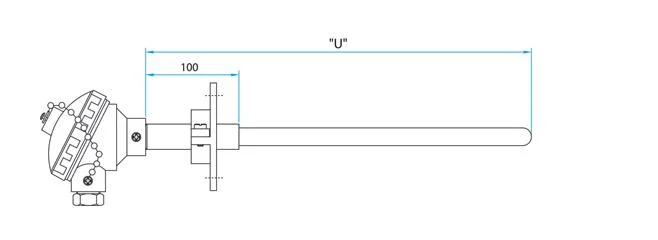 Micc Sizes Available Assembly Thermocouple with Flange Ungrounded / Grounded Thermocouples