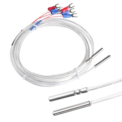 Temperature Sensor Rtd PT100 SS304 Probe with 1000mm PTFE Cable Thermal Resistance PT100 Rtd