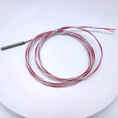 PT100 Temperature Sensor 1m Rtd Cable Stainless Steel Probe 100mm 3 Wires for Thermostat